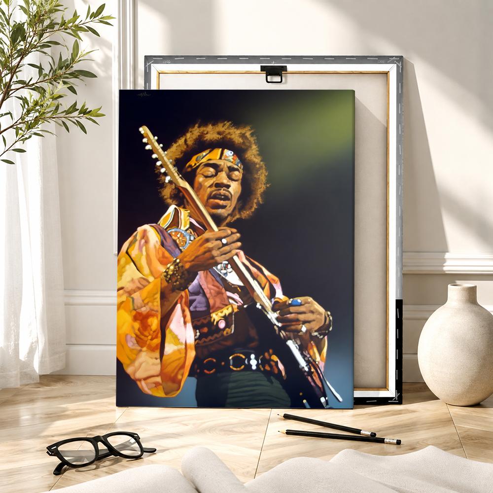 J-Jimi Hendrix Kraft Papper Pa - Canvas Wrap Ready 评论和价格