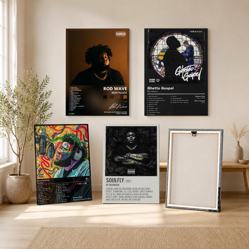 Rapper Singer R-Rod Wave Paint - Canvas Wrap Ready 评论和价格