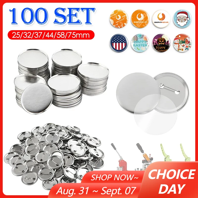 100Set Blank Badge Pin Button  - Button Badge Blank 评论和价格